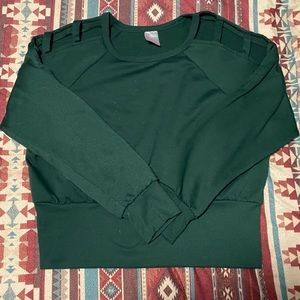 Polyester long sleeve with arm cutouts, (XL green)